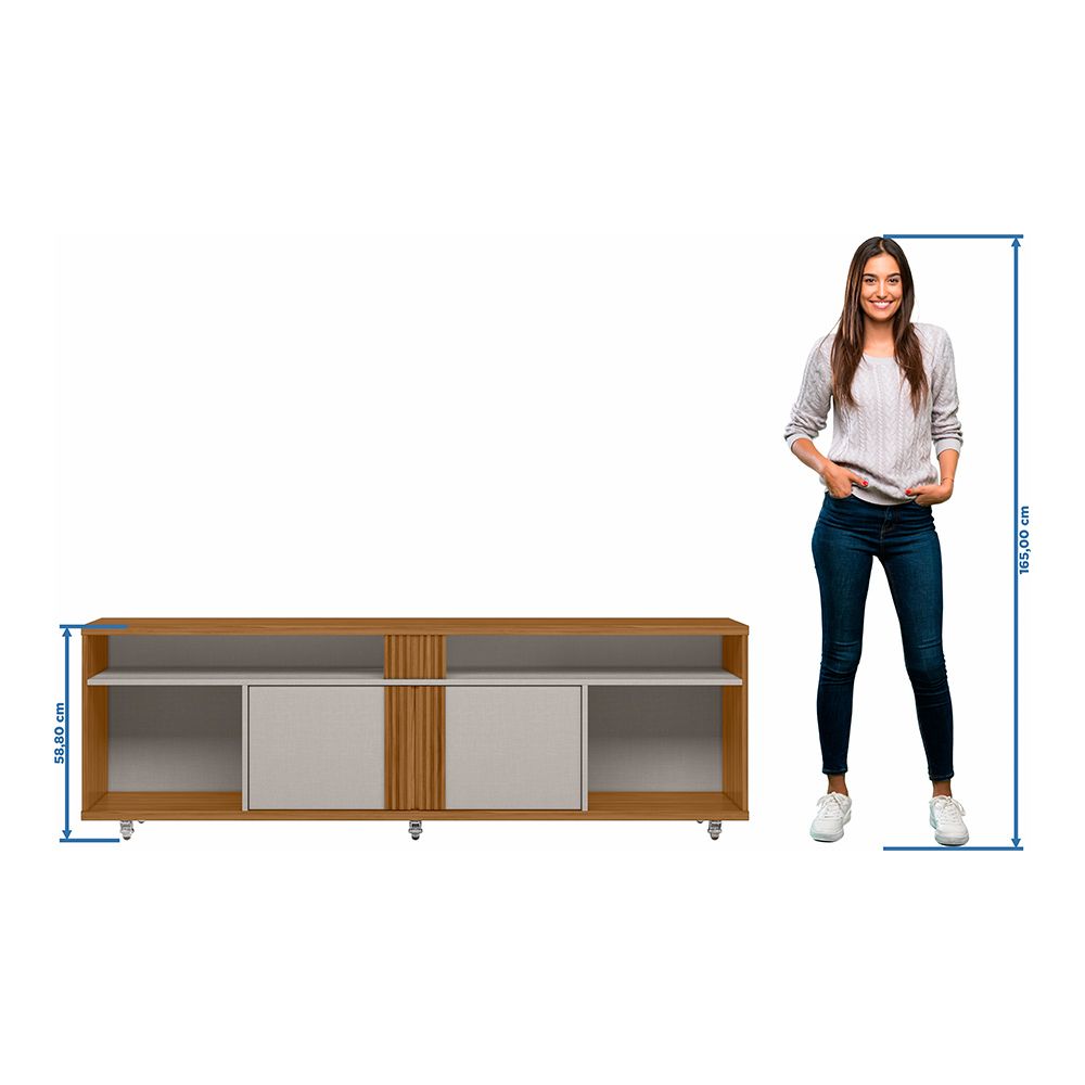 Rack para TV Até 70 Polegadas Freijó/Off White 180cm Notável NT1290, , large image number 6