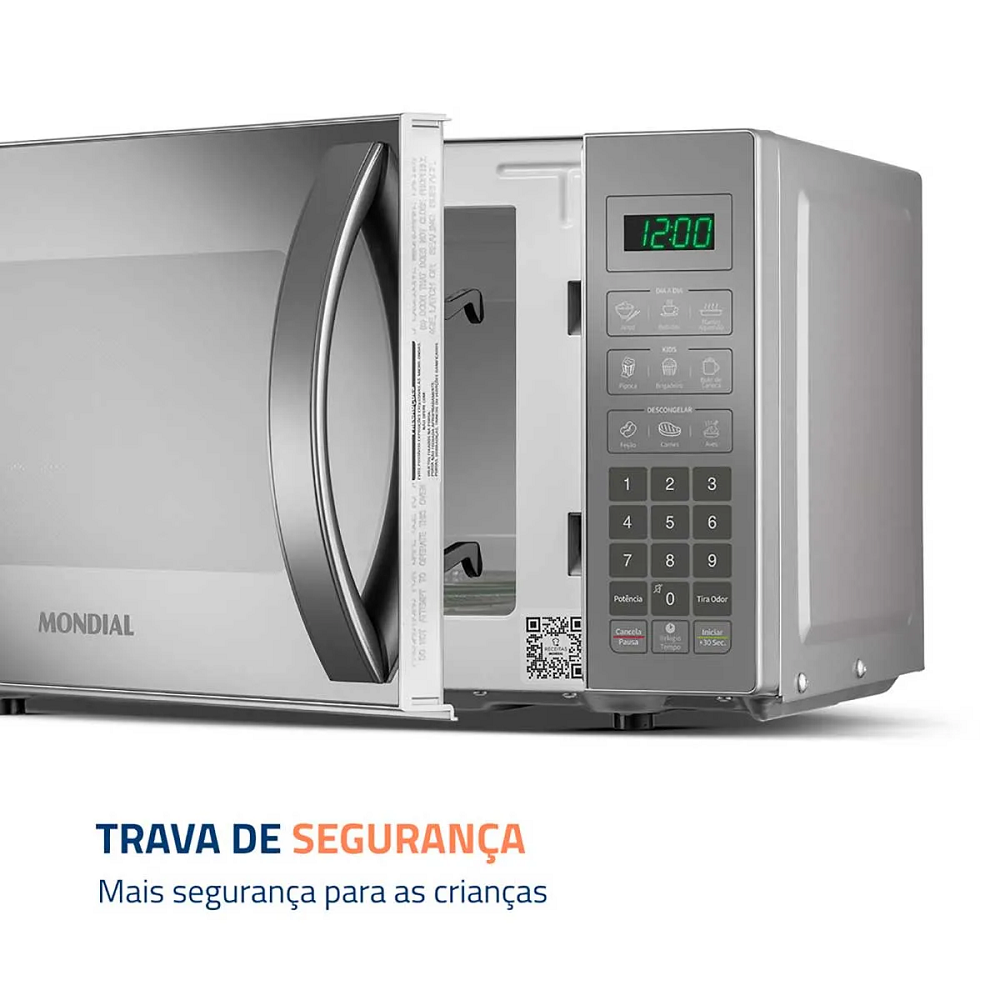 Micro-ondas Mondial 21 Litros MO-01-21-E Cinza Espelhado 1200W, , large image number 4