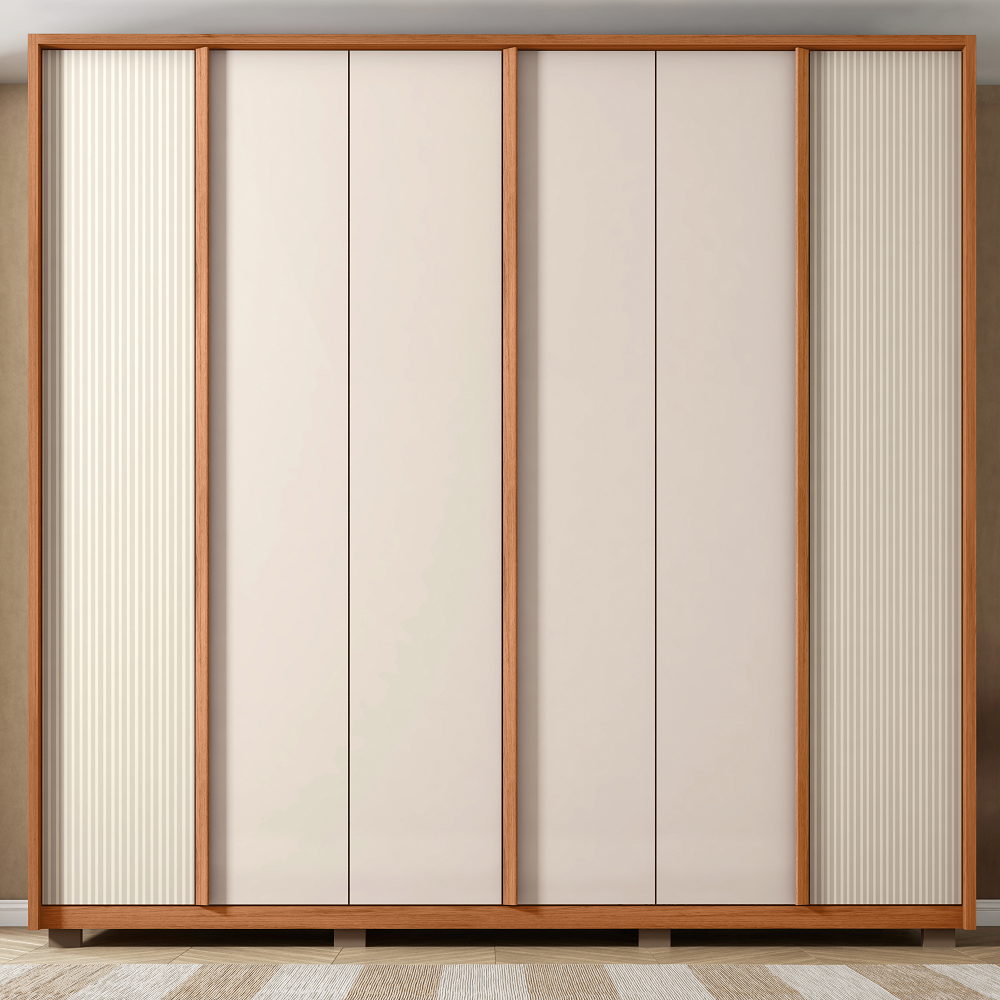 Guarda-Roupa Casal 6 Portas 4 Gavetas Freijó/Off White Caemmun Cleo - 100% MDF, , large image number 2