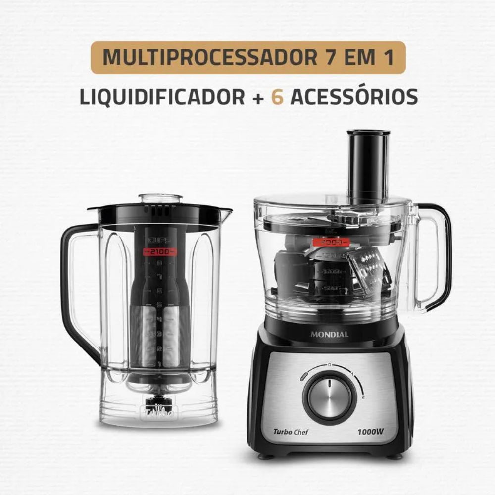 Multiprocessador Mondial Turbo Chef 7 em 1 MPN-01-BE, , large image number 1