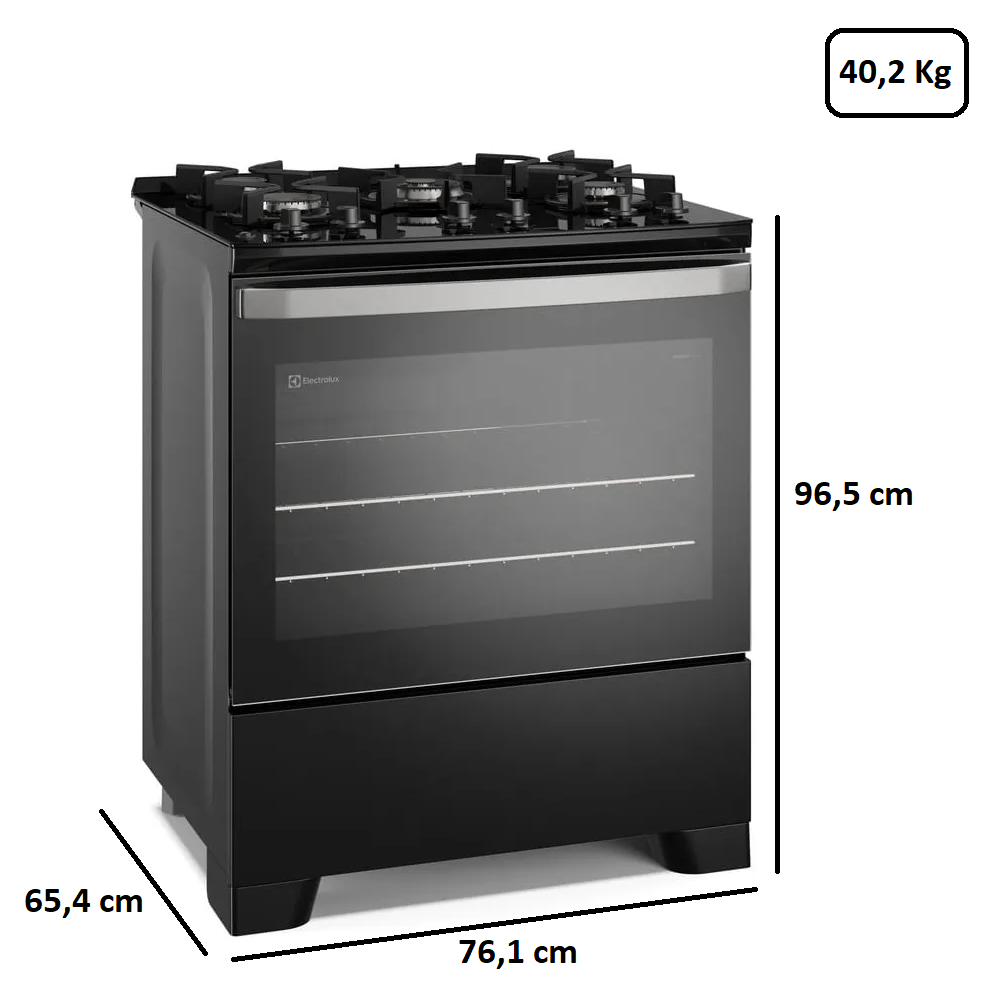 Fog&atilde;o 5 Bocas Electrolux Mesa de Vidro Preto Bivolt Efficient FE5GB, , large image number 4
