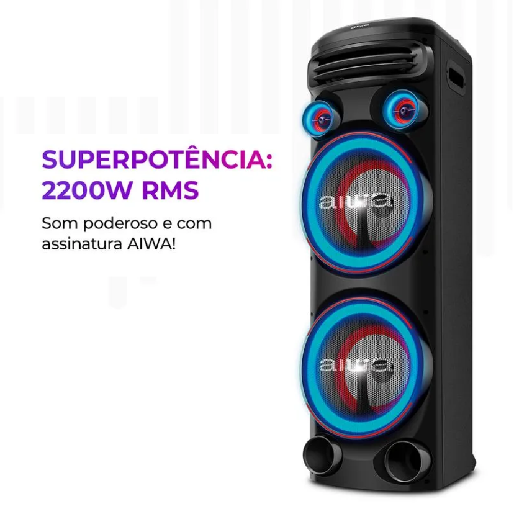 Caixa de Som Aiwa Torre Bluetooth 2200W RMS Bivolt AWS T2W01, , large image number 1