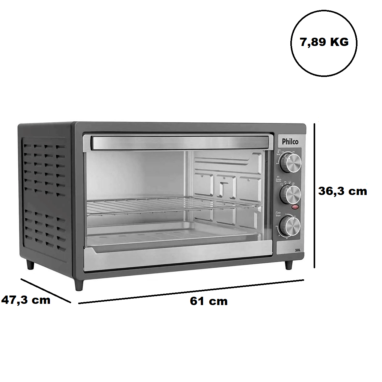 Forno Elétrico Philco PFE52P 50 Litros 2000W Preto 220V, , large image number 6