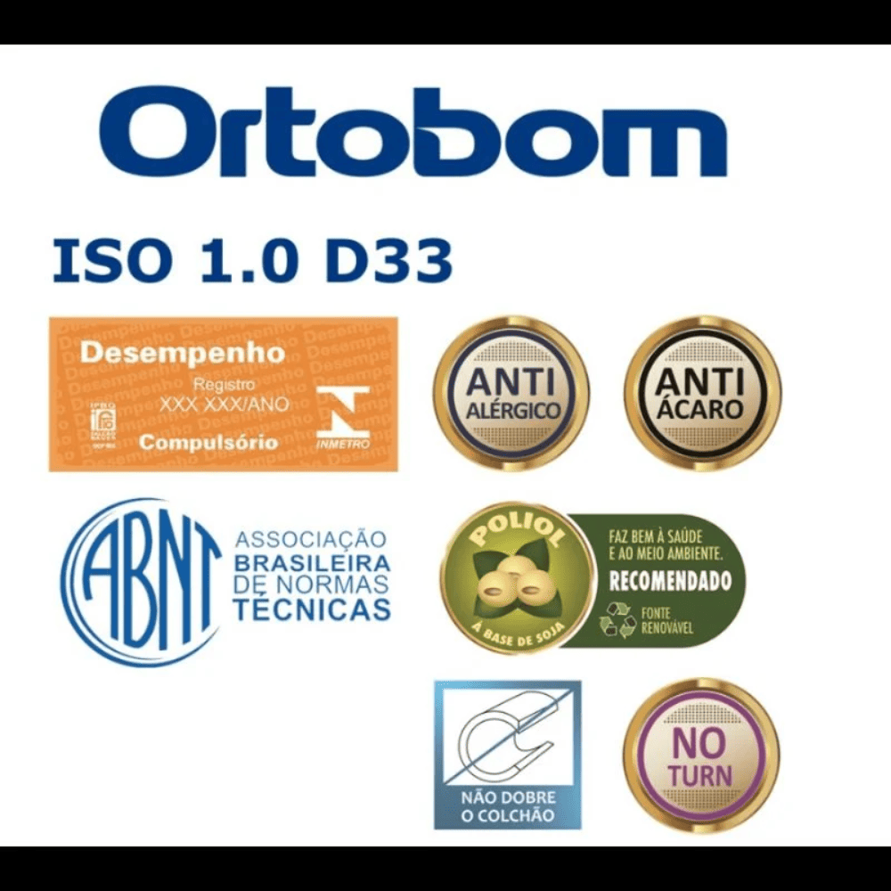 Colch&atilde;o Casal Espuma D33 ISO 100 188x138x18 cm Ortobom, , large image number 4