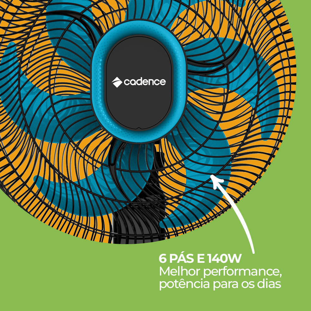 Ventilador de Coluna Cadence 40cm 6 Pás 140W 220V Refresh Turbo VTR830 Preto/Azul, , large image number 6