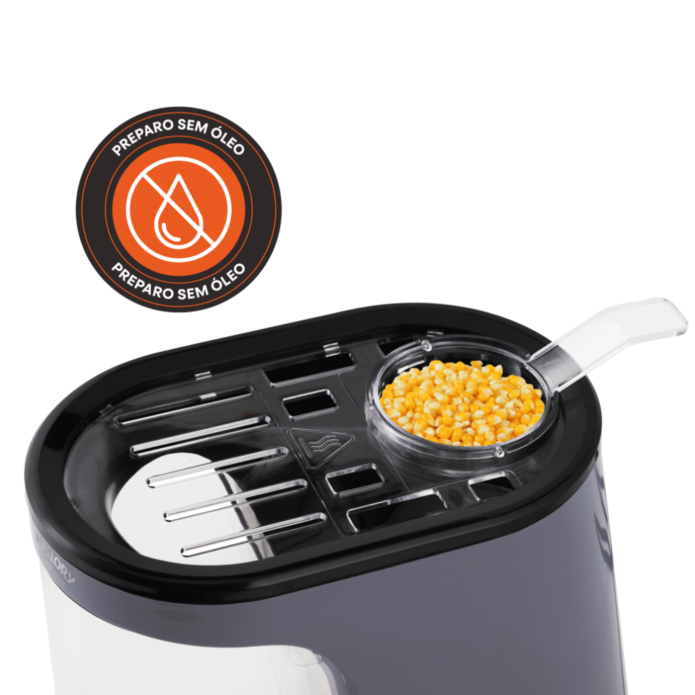 Pipoqueira El&eacute;trica Mallory Pop Gourmet 220V Sem &Oacute;leo 1200W Cinza, , large image number 3