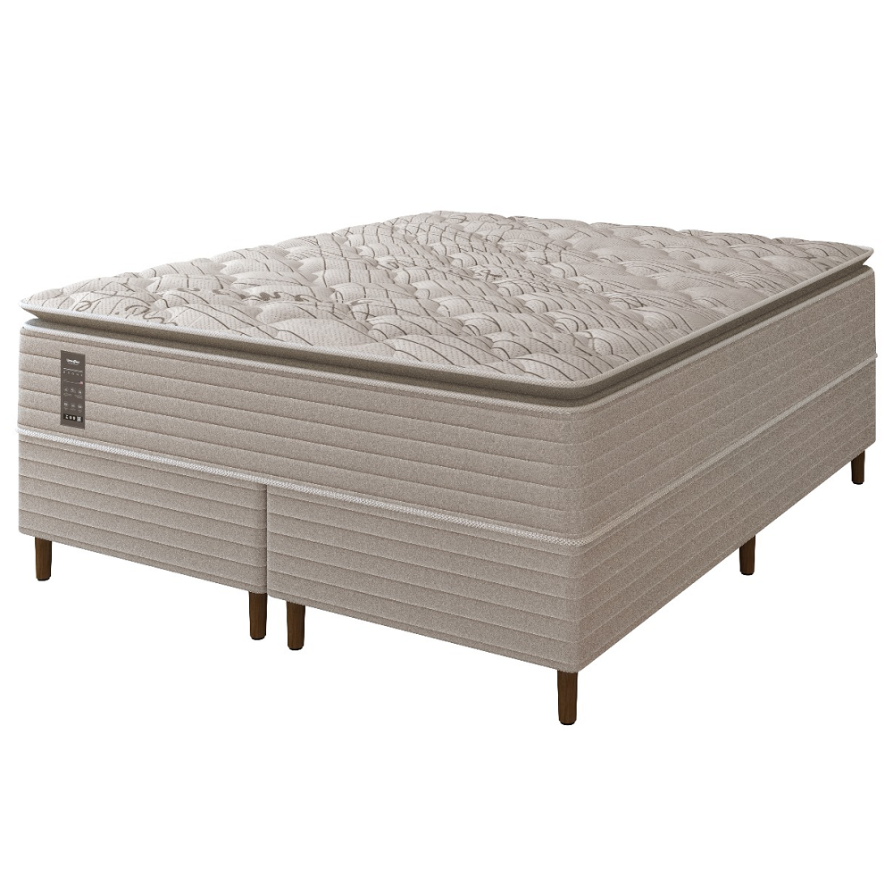 Conjunto Box Queen de Molas Ensacadas Bronx com Base 158x198x75 cm Umaflex