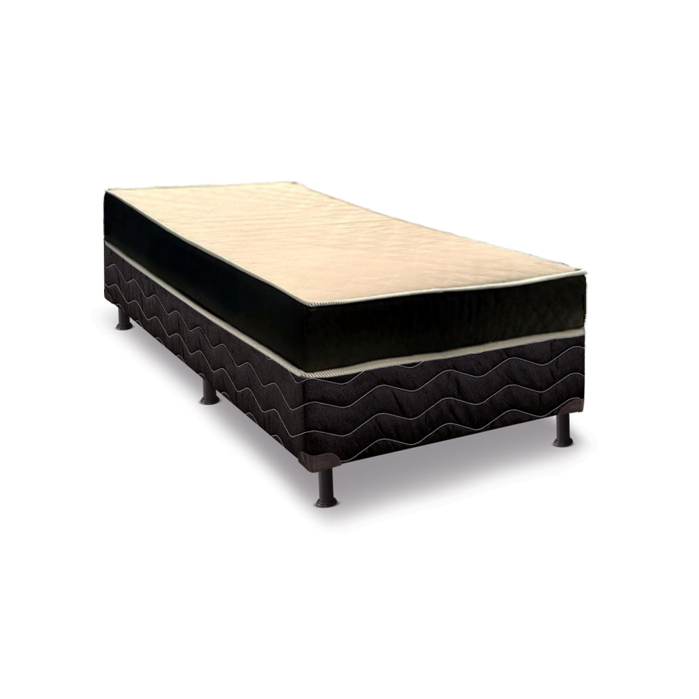 Conjunto Box Solteiro Colchao Espuma D 33 Lotus Caza Nobre com Base Reconflex 88x188x59
