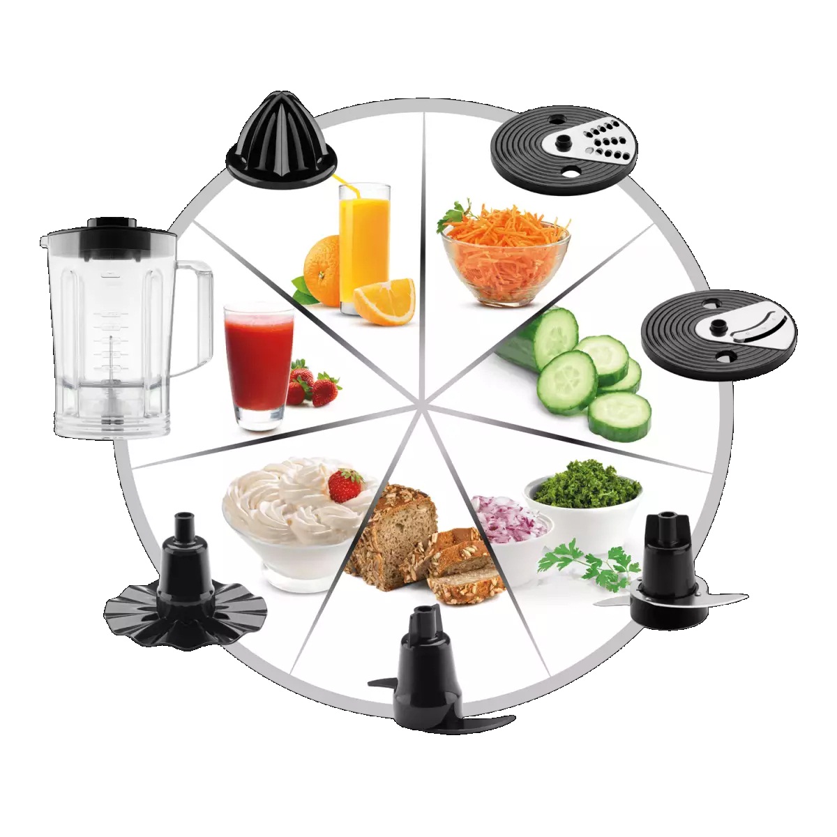 Multiprocessador com Liquidificador e Espremedor Arno Multichef 7 em 1 MP70 700W 220V, , large image number 1