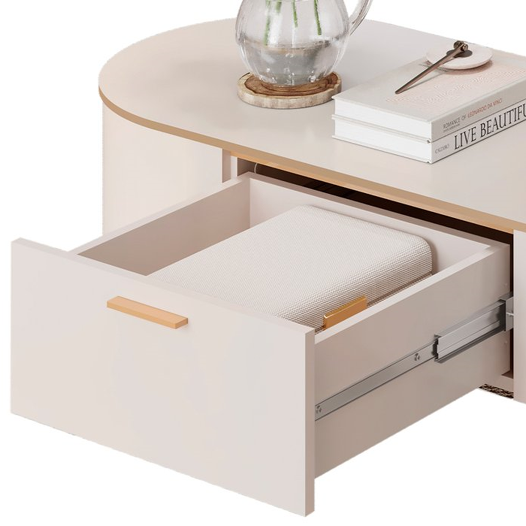 Mesa de Centro Dj Móveis Oval Celena 107,5 x 46,5 cm Off White / Off White, , large image number 4