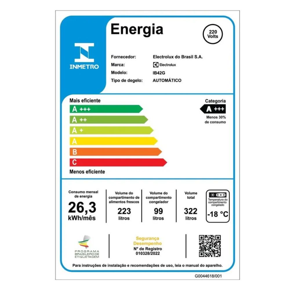 Geladeira Frost Free Inverter Electrolux 2 Portas Preta 322L Efficient AutoSense 220V IB42G, , large image number 5