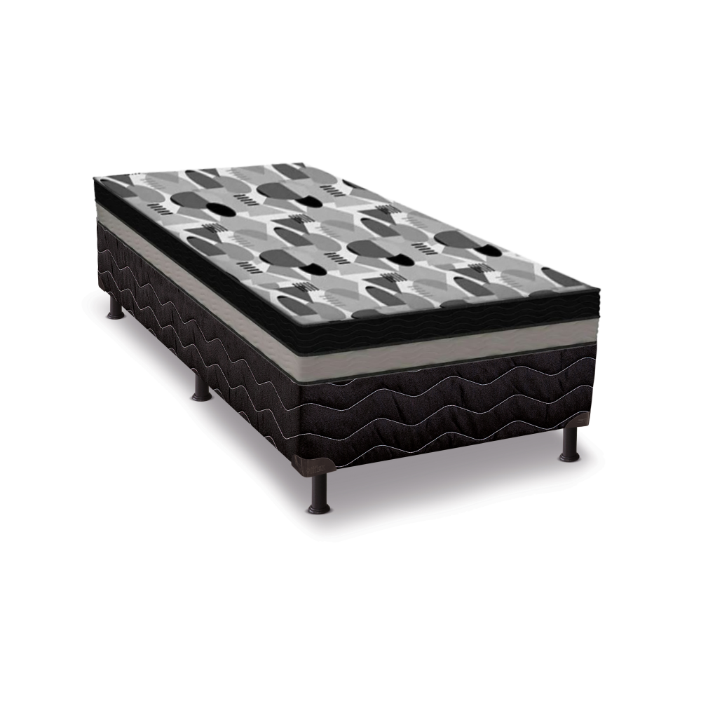 Conjunto Box Solteiro Base Reconflex e Colchao Espuma e EPS 88x188x62cm Ortobom ISO Dupla Face