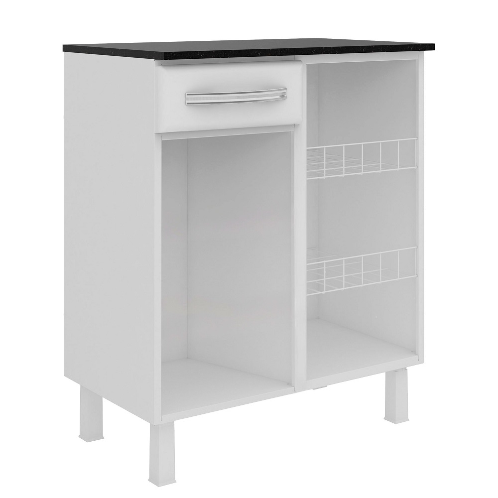 Fruteira de Chão para Cozinha 1 Porta 1 Gaveta Esmeralda Telasul Branco, , large image number 2