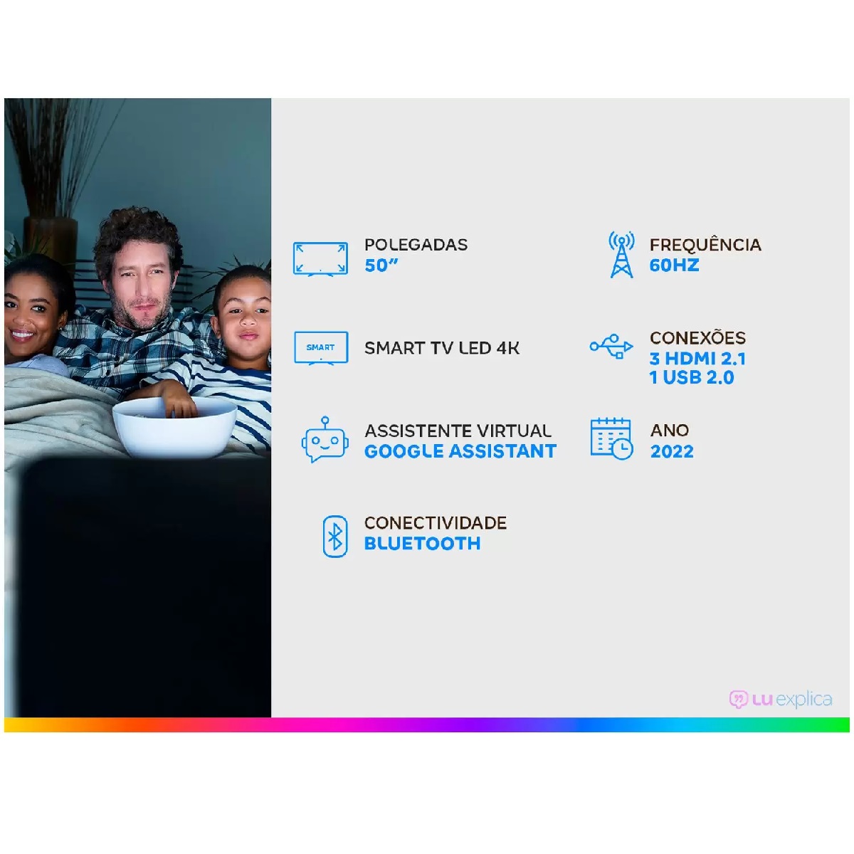 Smart TV 50 Polegadas TCL LED 4K Wifi Bluetooth Comando de Voz 3 HDMI 50P635, , large image number 2