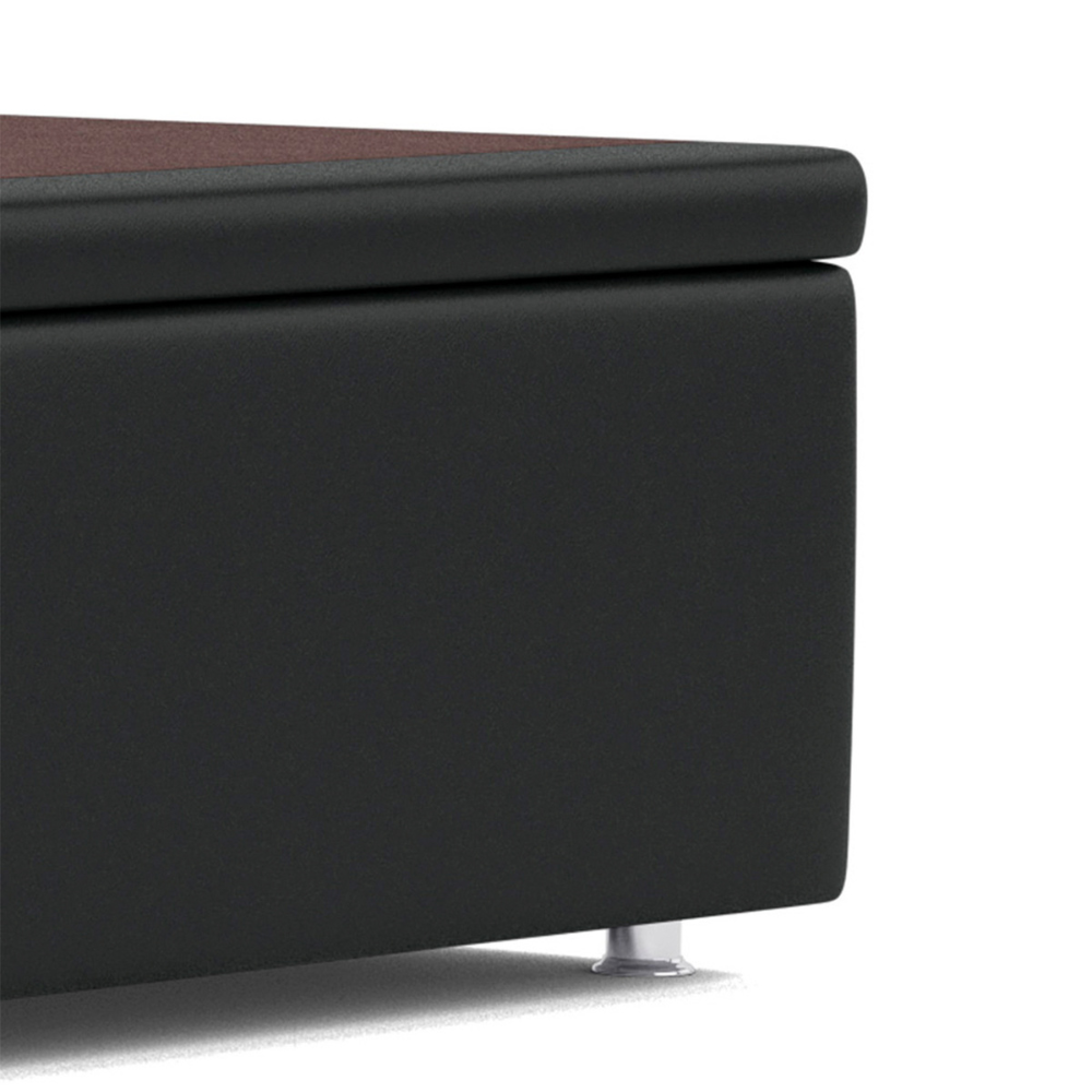Base Cama Box Queen com Ba&uacute; Physical Corino Preto 158x198x42,5 cm Ortobom, , large image number 4