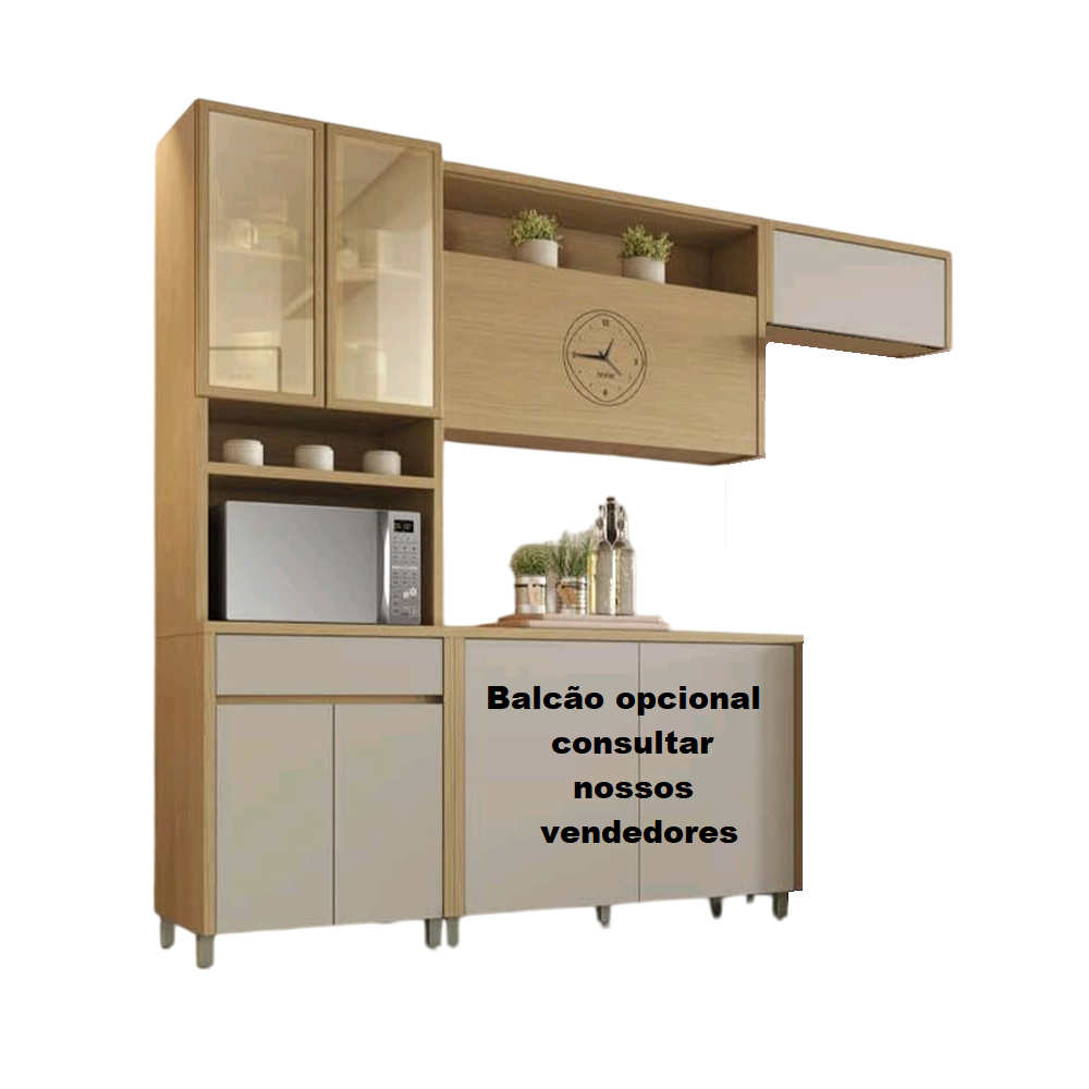 Cozinha Completa 6 Portas Carvalho/Greice Nesher Condessa 100% MDF