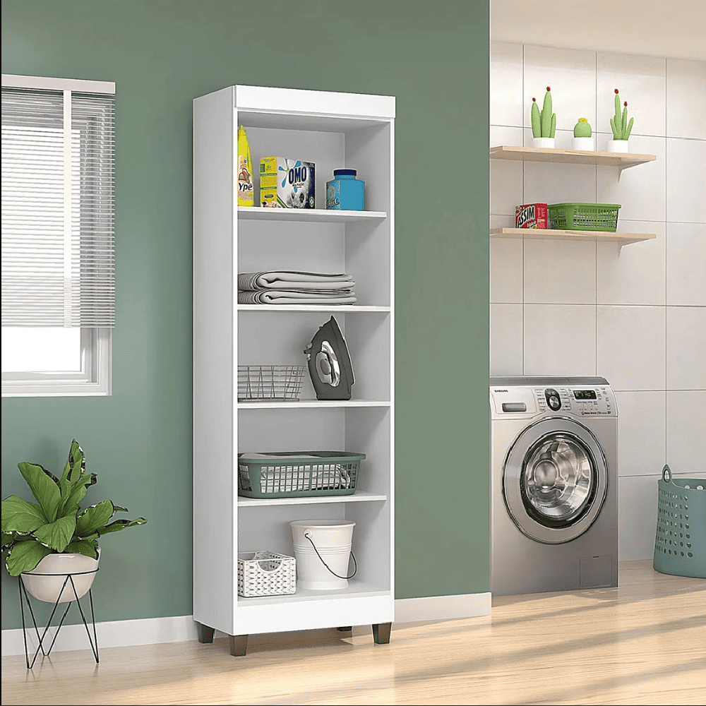 Arm&aacute;rio Multiuso 2 Portas 4 Prateleiras 180x55 cm Berlim Magno Branco, , large image number 2