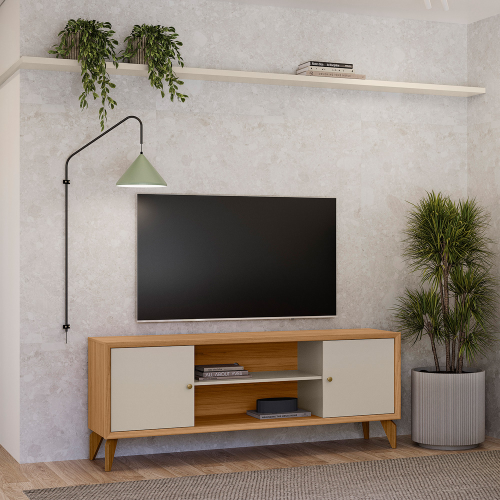 Rack Para Tv Até 70 Polegadas Jequitibá/Off White Fosco Línea Porto, , large image number 2