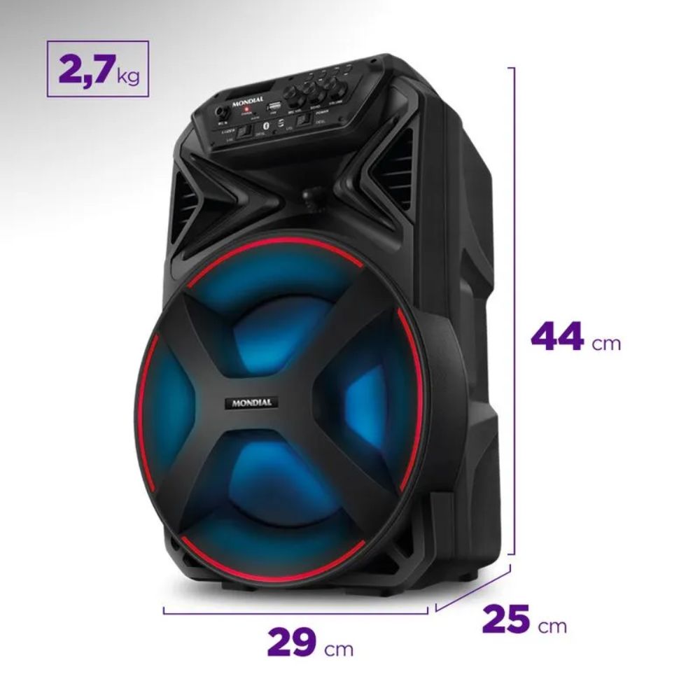 Caixa de Som Amplificada Mondial Bluetooth USB Rádio FM 250W Bivolt CM250, , large image number 5