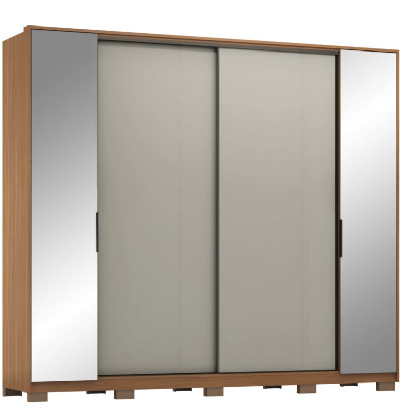 Guarda-Roupa Casal 4 Portas 4 Gavetas Amendola/Nude Laredo Demobile, , large image number 0