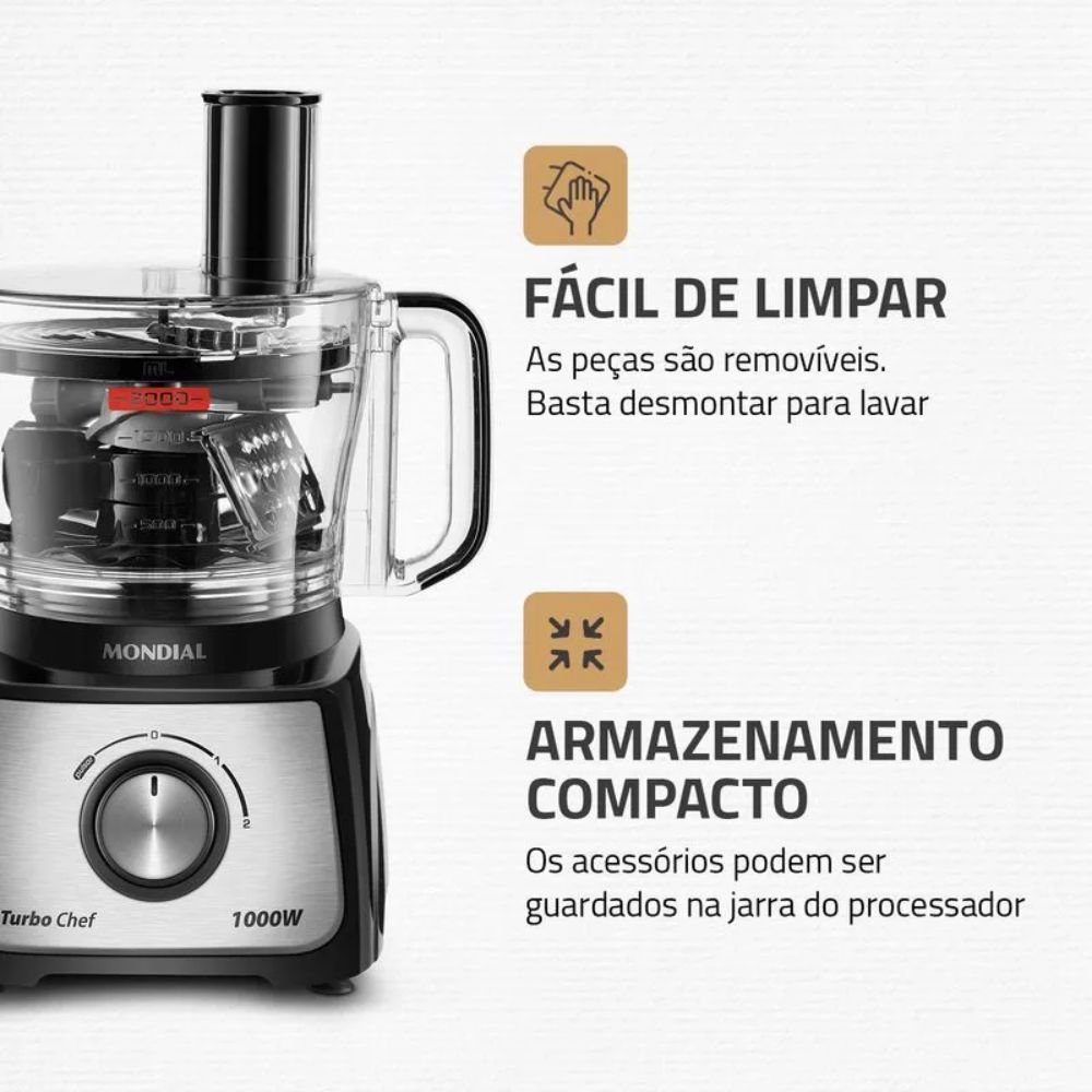 Multiprocessador Mondial Turbo Chef 7 em 1 MPN-01-BE, , large image number 7