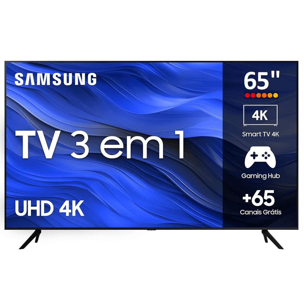Smart TV 65 Polegadas Samsung LED 4K Wi-Fi Bluetooth Alexa 3 HDMI UN65CU7700