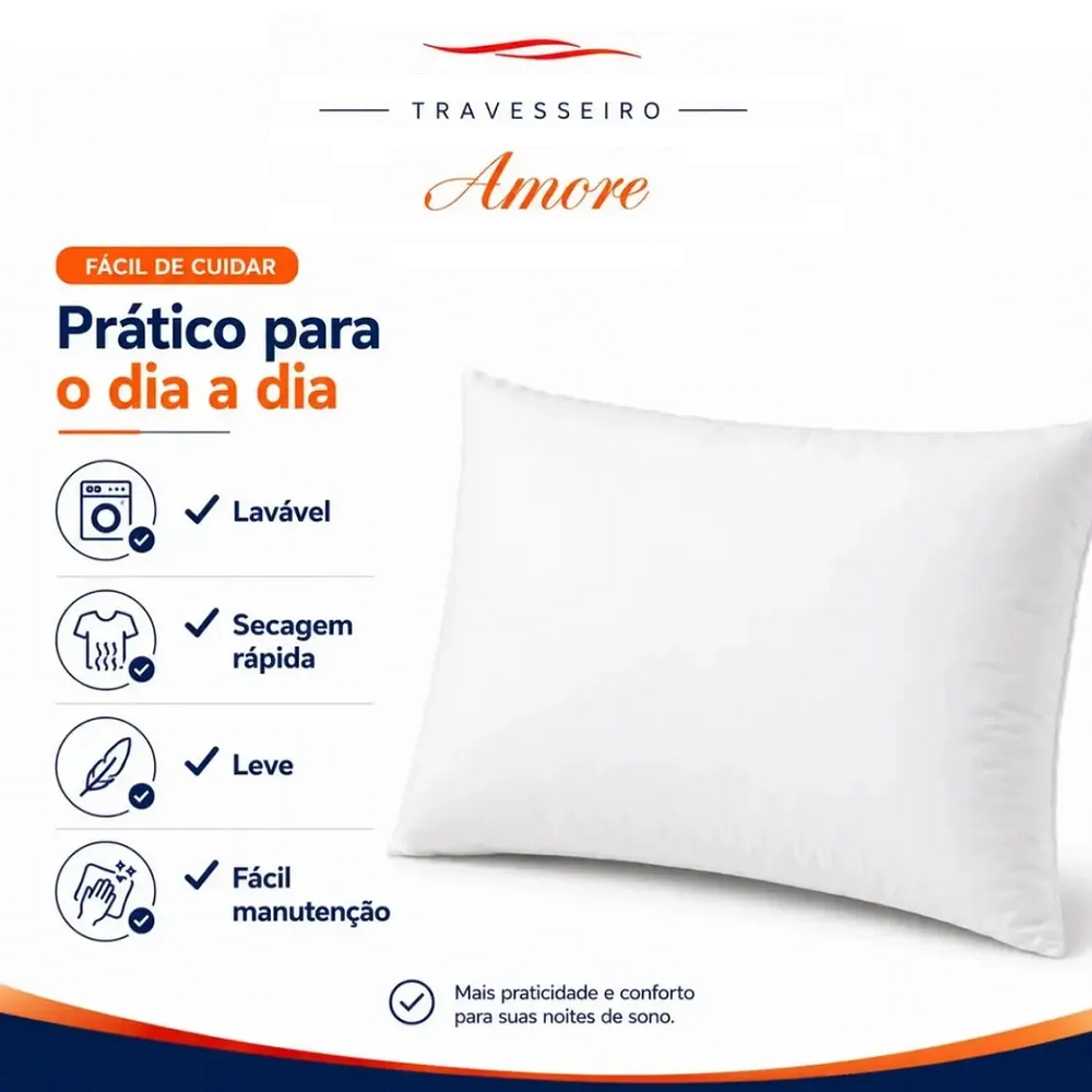Travesseiro Ortobom Amore 70x50 Branco, , large image number 3