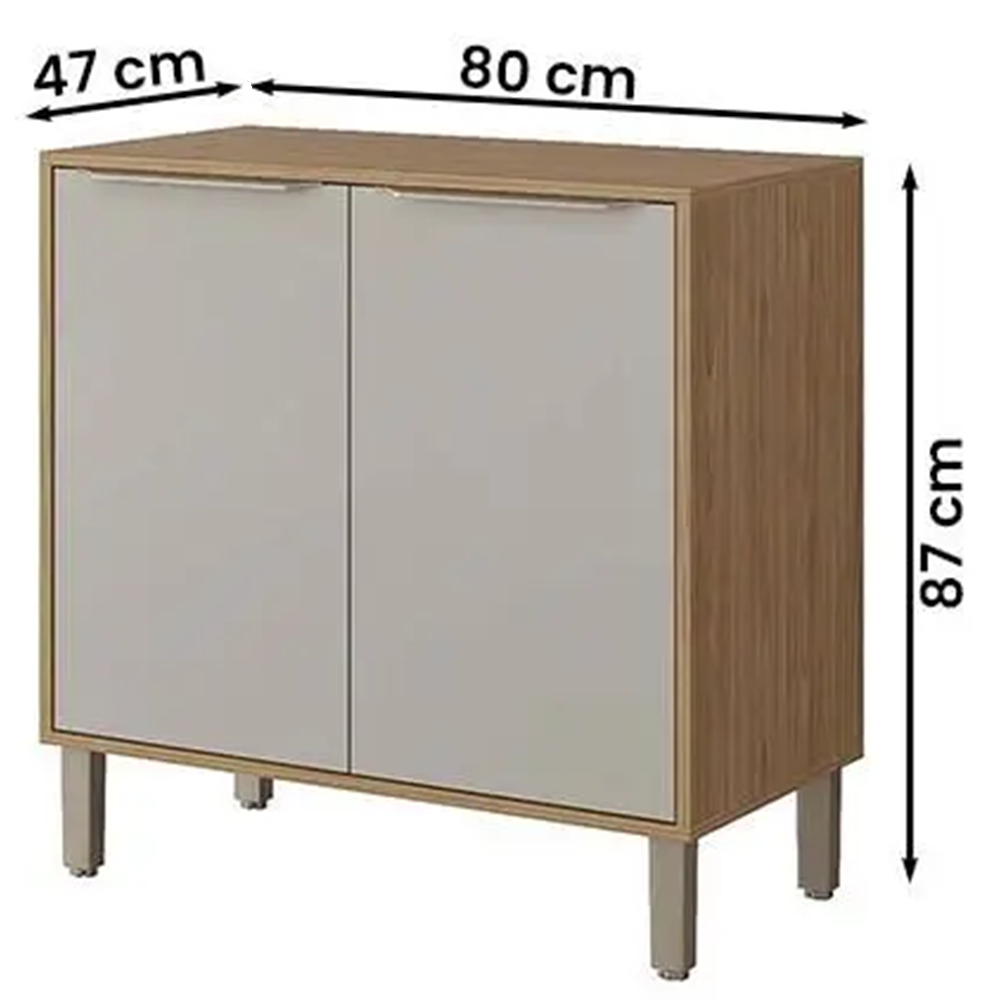 Balcão de Cozinha com Tampo 2 Portas Cinamomo/Off White MGM Divina Esplend - 100% MDF, , large image number 3