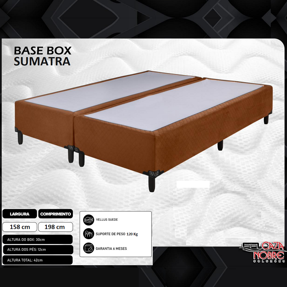 Base Cama Box Casal Bipartida Queen Sumatra 158x42x198 cm Caza Nobre, , large image number 1