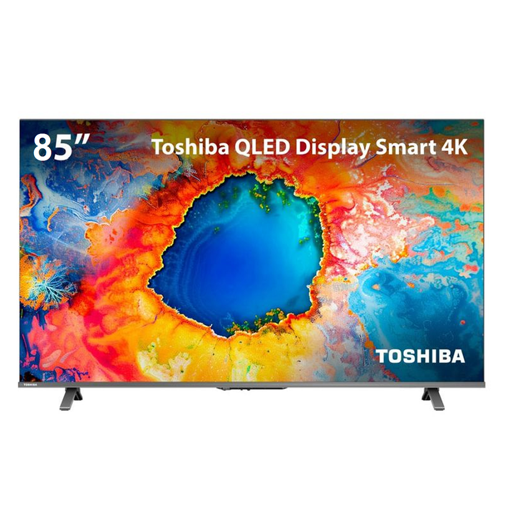 Smart TV 85 Polegadas Toshiba QLED 4K Wi-Fi 4 HDMI 2 USB C450NS TB038M
