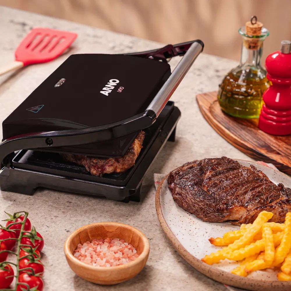 Sanduicheira Grill Arno Compact 220V Antiaderente Preta 850W GPTO, , large image number 5