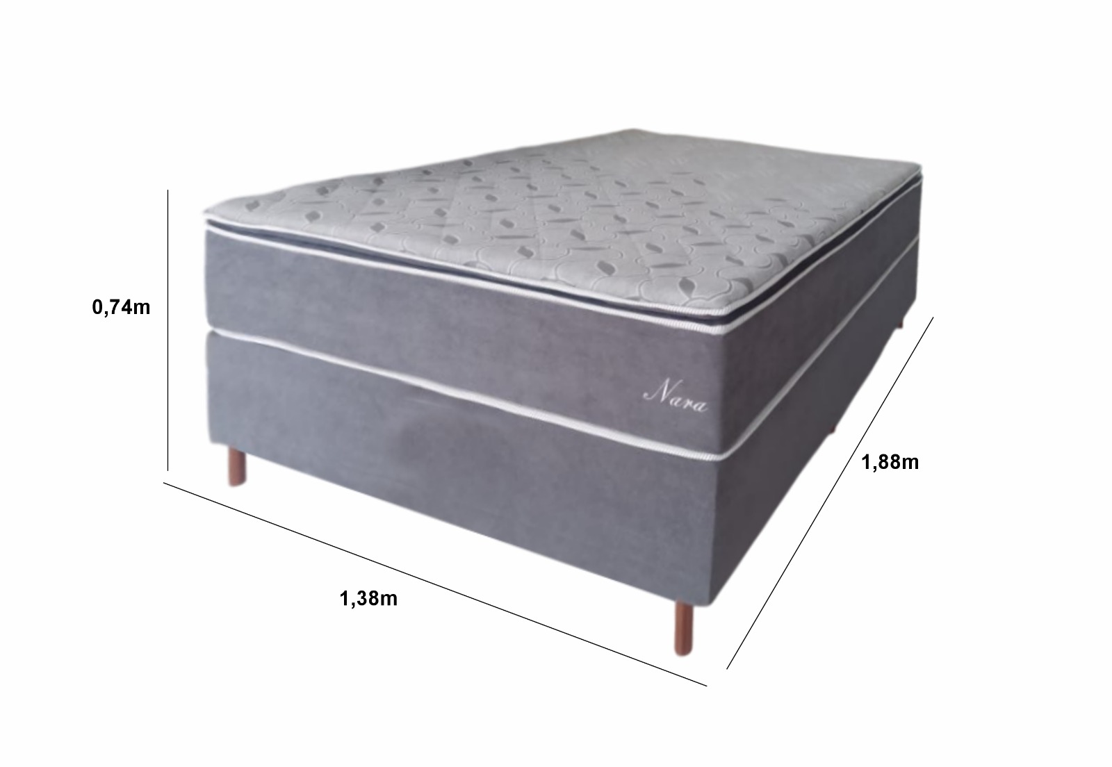 Conjunto Box Casal Molas Ensacadas Caza Nobre Nara Premium 138x188x74cm, , large image number 2