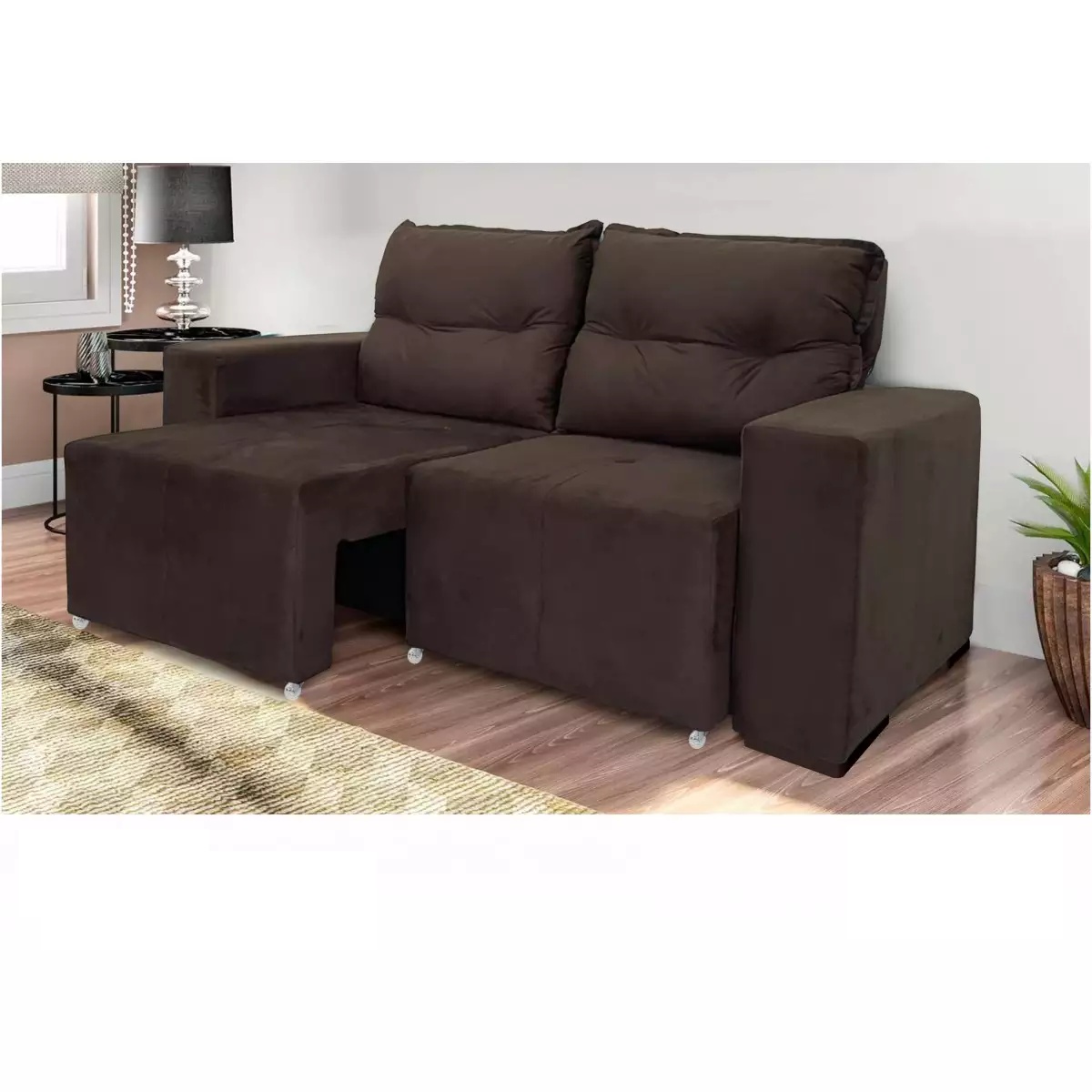 Sofá Retrátil e Reclinável 3 Lugares 183cm Chocolate JW Suíça, , large image number 1