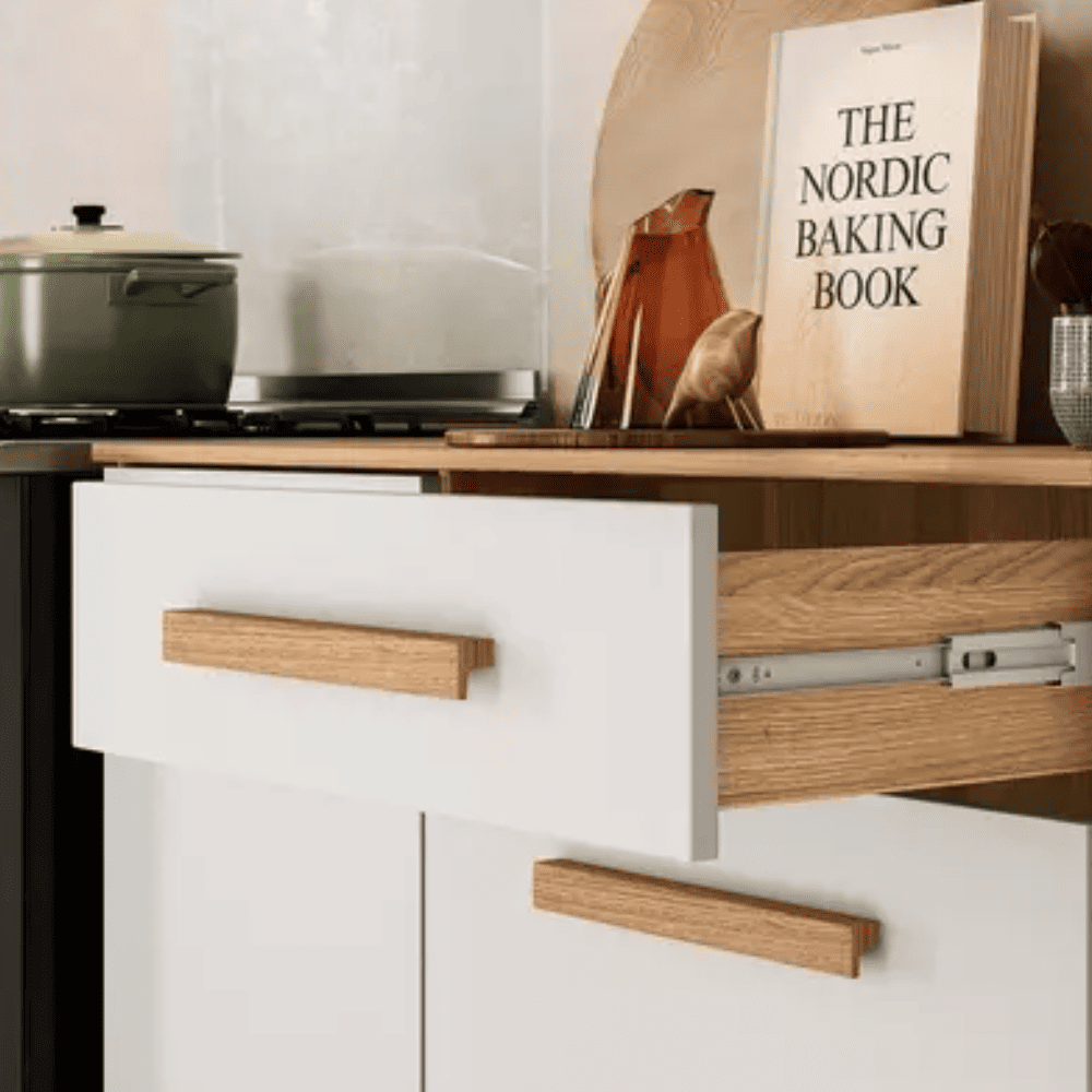 Arm&aacute;rio De Cozinha Com A&eacute;reo E Balc&atilde;o 5 Portas 1 Gaveta Freij&oacute;/Off White Nicioli Lemon, , large image number 5