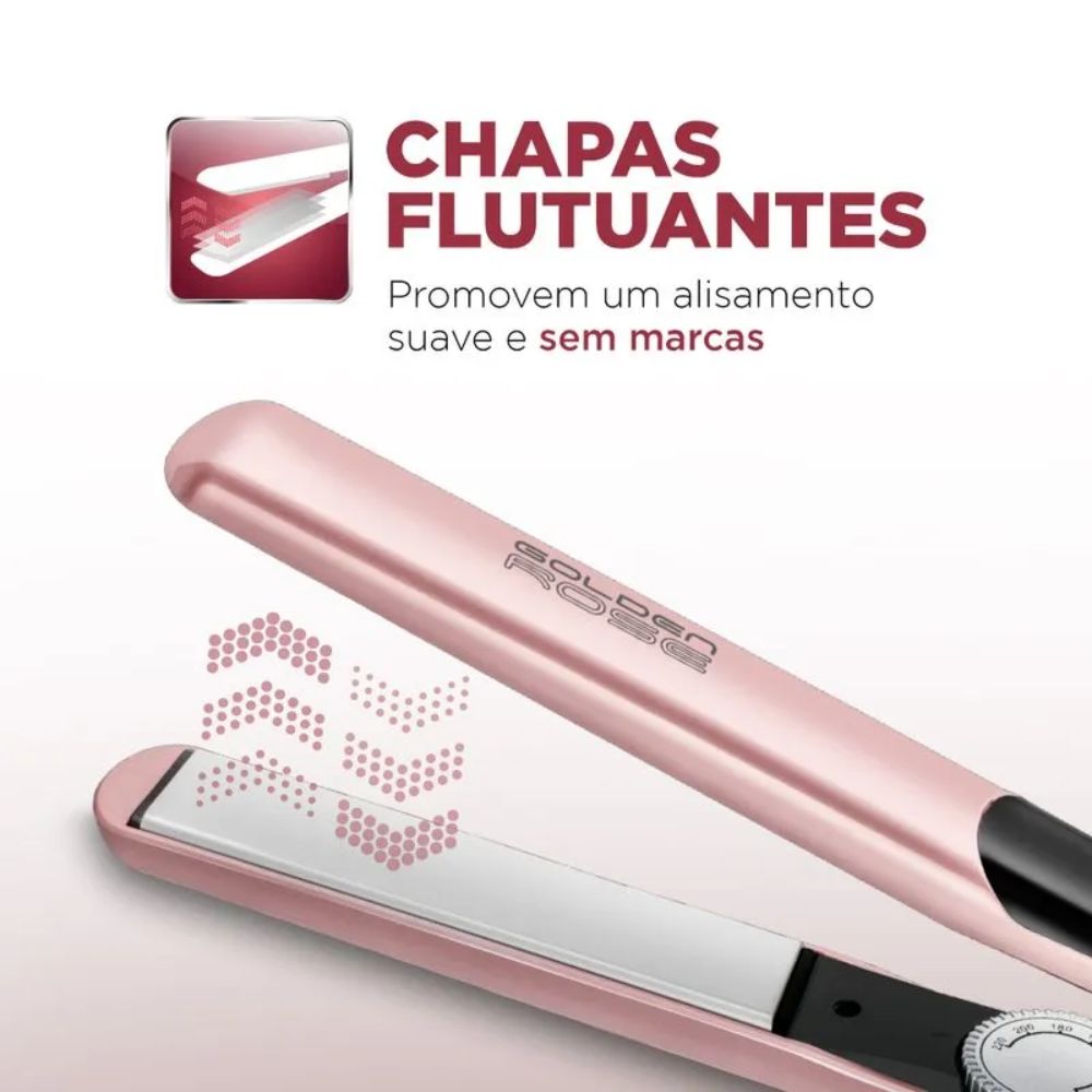 Prancha de Cabelo Mondial Alisadora Golden Rose P-20 Bivolt, , large image number 3