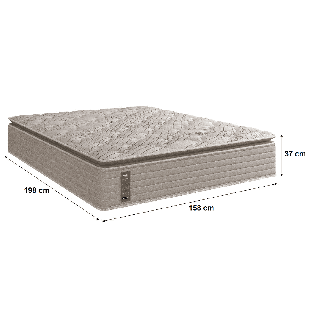 Colch&atilde;o Queen Bronx de Molas Ensacadas Bege com Pillow 158x198x75 cm Umaflex, , large image number 3