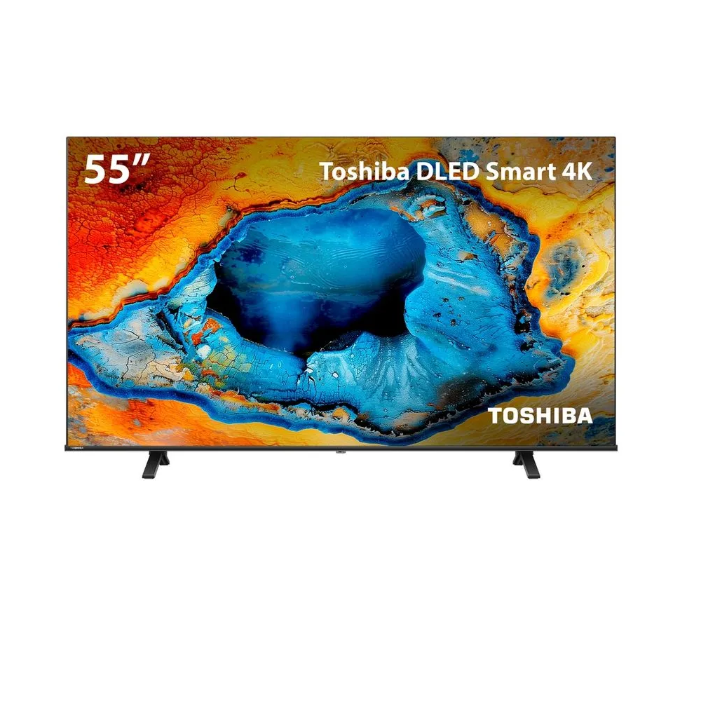 Smart TV 55 Polegadas Toshiba DLED 4K Wi-Fi VIDAA 3 HDMI 2 USB 1 RCA 55C350NS TB030M