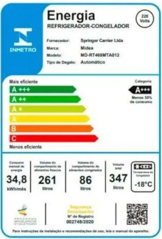 Geladeira Midea Frost Free Duplex MD-RT468MTA012 347L 2 Portas Branca, , large image number 5