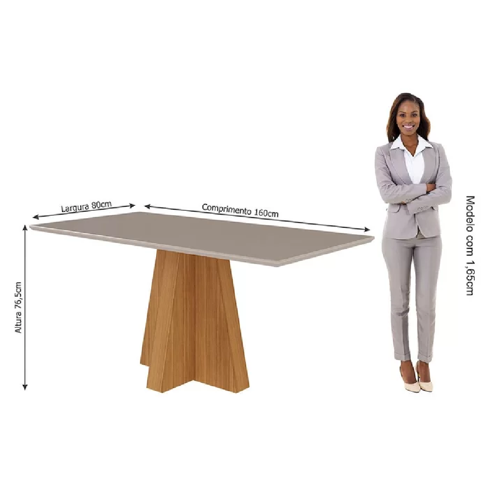 Conjunto Mesa Sala de Jantar Retangular 6 Cadeiras Maia Cimol Patricia, , large image number 4