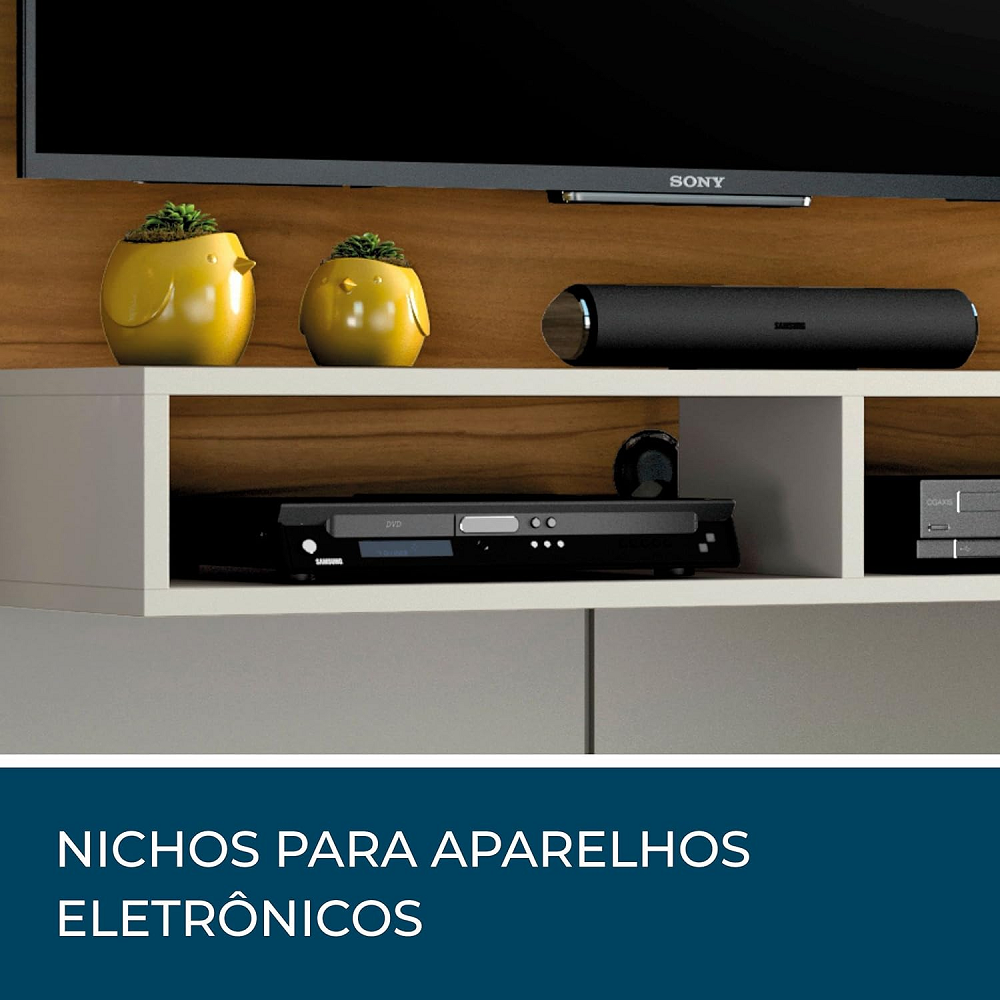 Painel Para TV Até 49 Polegadas Freijó Trend/Off White Notável Eros, , large image number 2