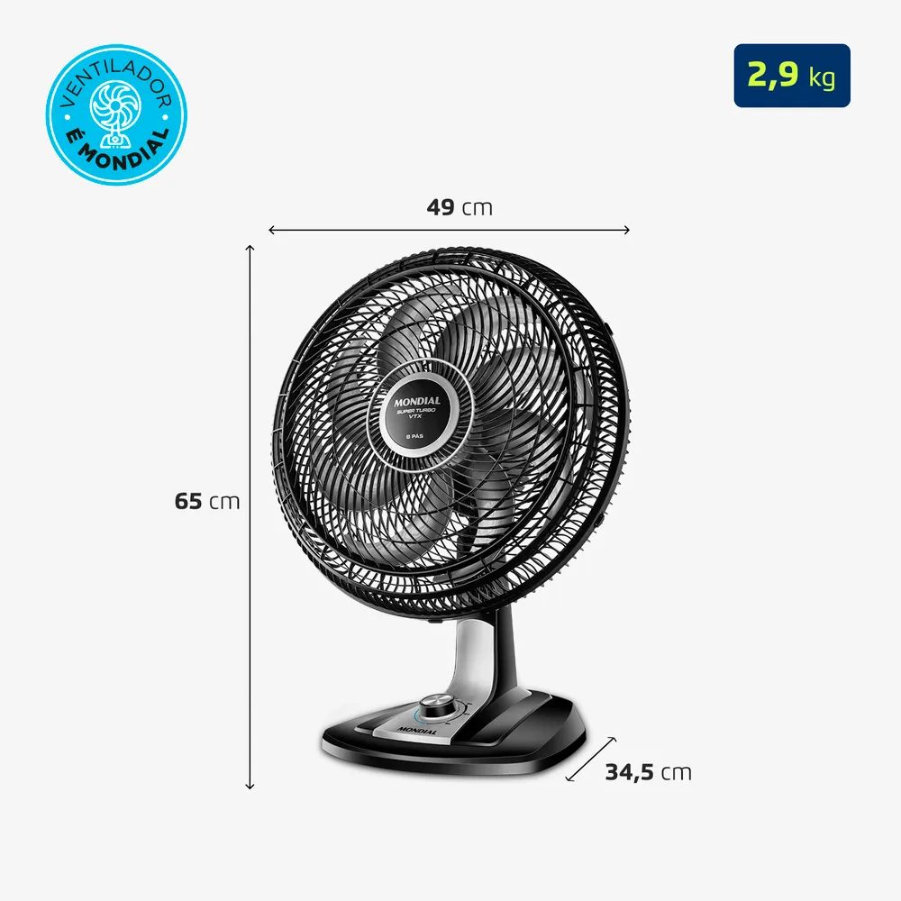 Ventilador de Mesa Mondial 40cm Turbo 8 Pás 220V VTX-40, , large image number 5