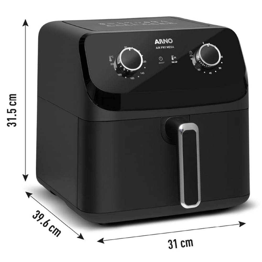 Fritadeira Elétrica Air Fryer Arno Sem Óleo 7,5 Litros 220V 1700W Mega AFM7 Preta, , large image number 8