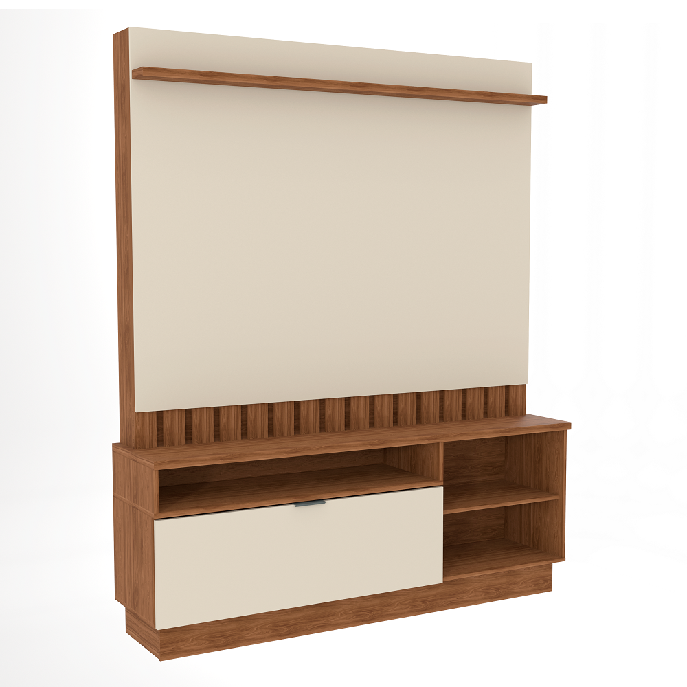Estante Home para Tv até 60 Polegadas Amêndoa/Off White Möbler Diamantina