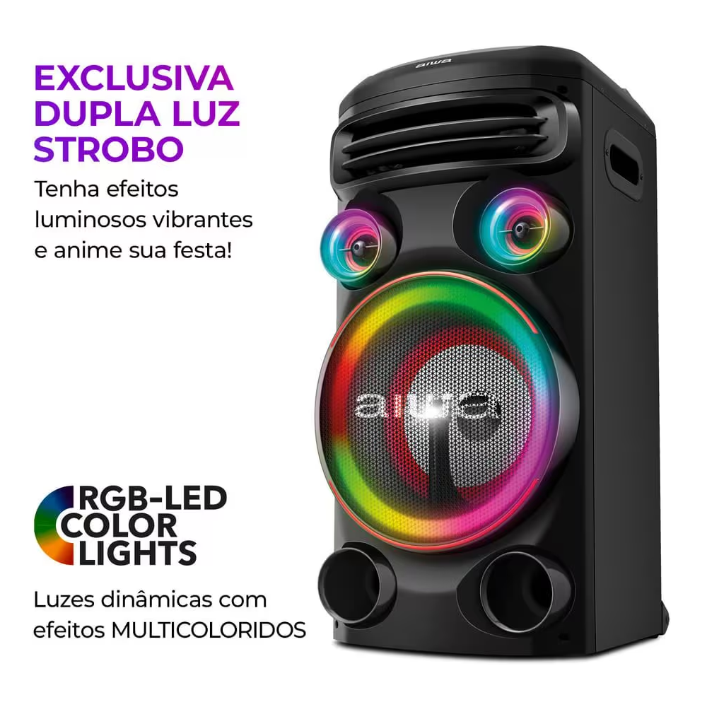 Caixa de Som Aiwa Torre Bluetooth 1500W RMS Bivolt AWS T1W 01, , large image number 3