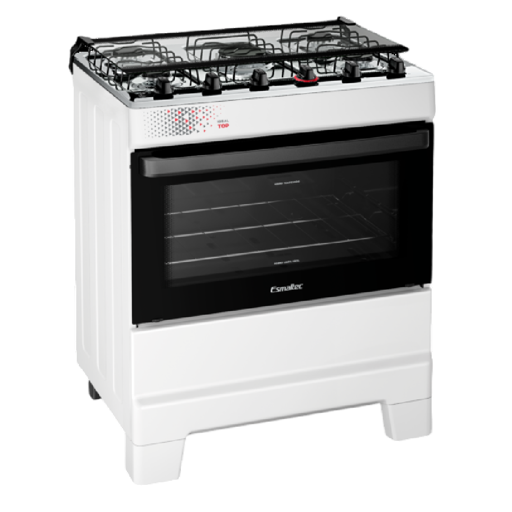 Fogão 5 bocas Esmaltec Mesa de Inox Branco Ideal Top T5IAB 4122