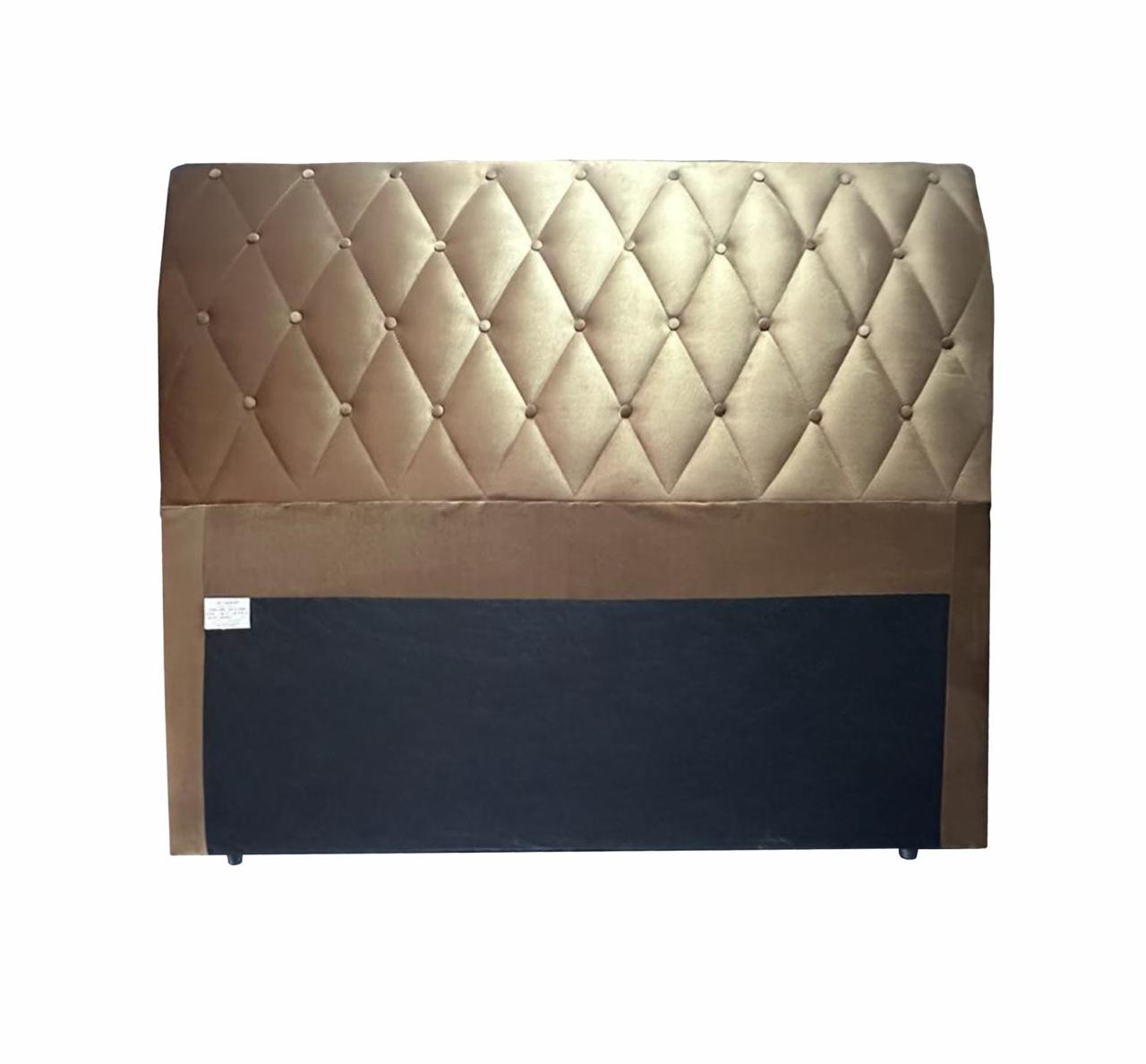 Cabeceira de Casal Estofada 140 cm Veludo Caramelo Ortomagic Excellenace, , large image number 1