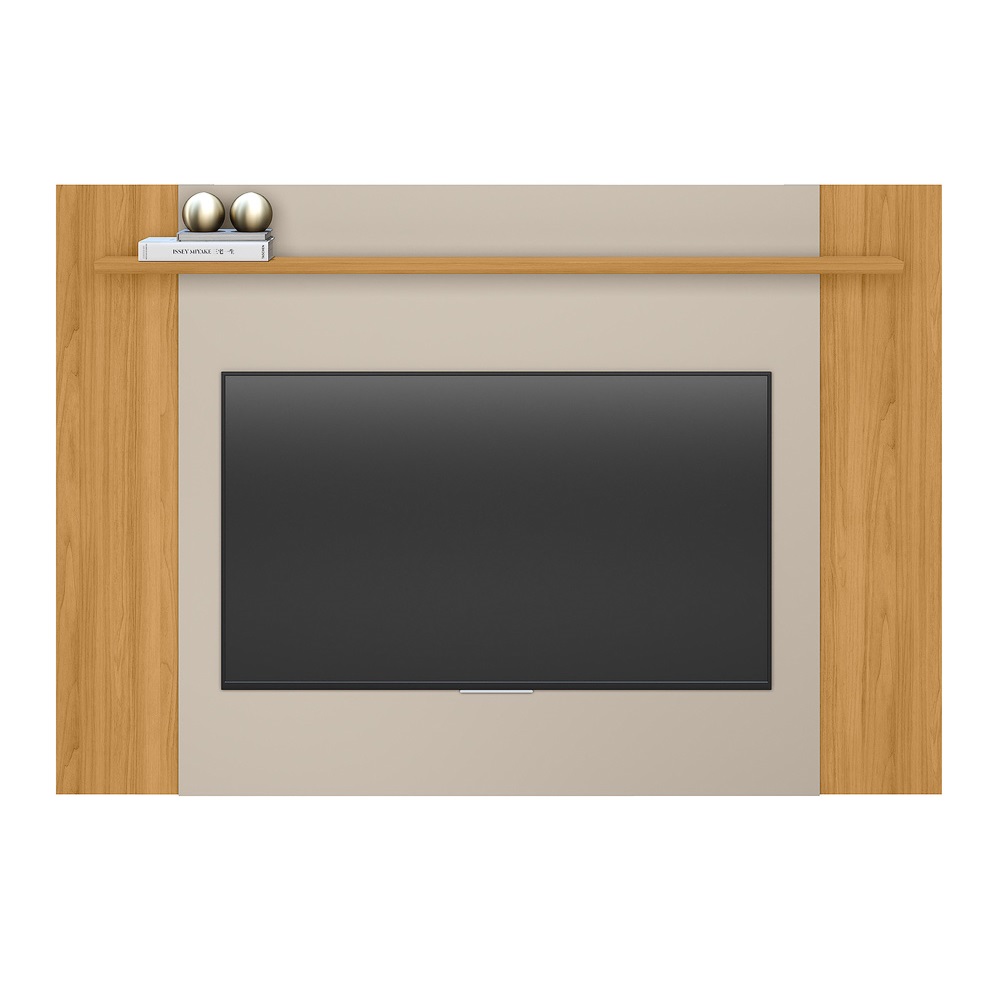 Painel Para TV Até 55 Polegadas Tauari/Off White Fosco Linea Brasil Tulum