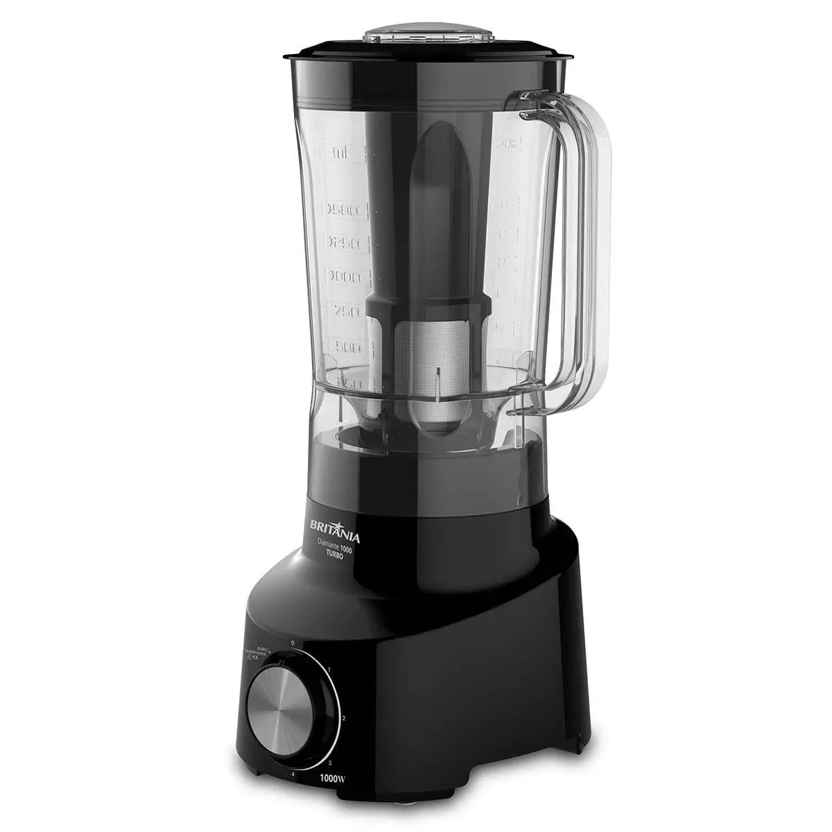 Liquidificador Britânia BLQ Diamante Turbo com 4 Velocidades 1000W 220V, Preto, large image number 1