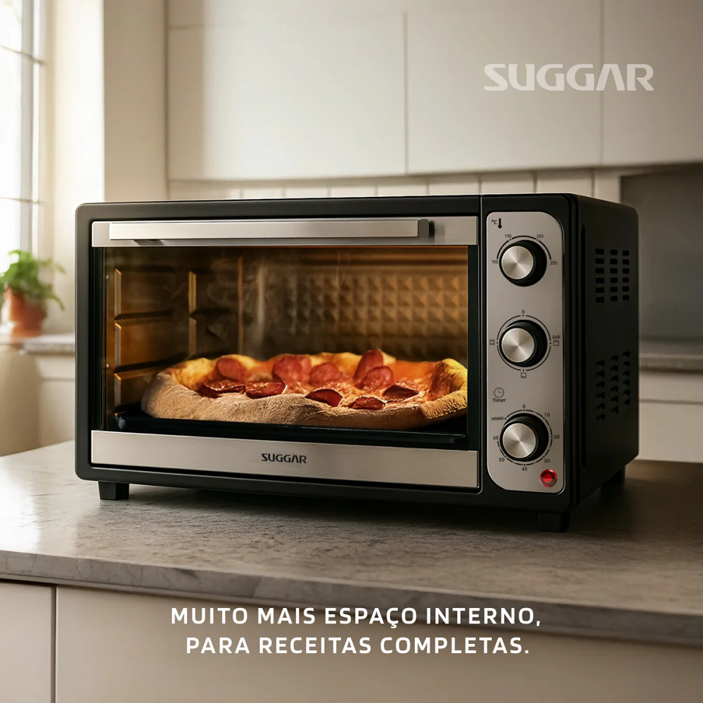 Forno El&eacute;trico Suggar 60 Litros FE6012PT 220V Preto, , large image number 6