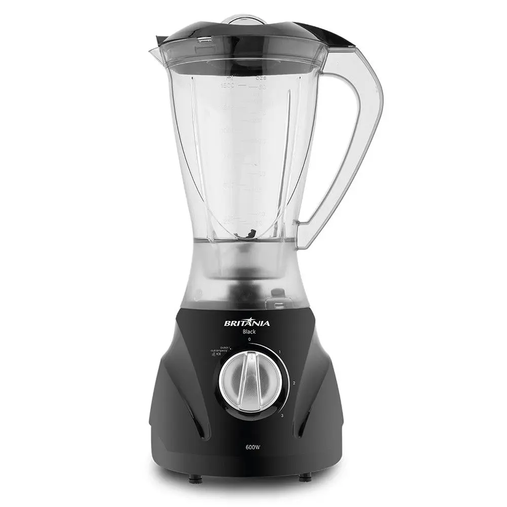 Liquidificador Britânia Preto 3 Velocidades + Pulsar 2,1L Black 220V 600W
